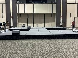 Putrajaya ministry office launch stage rental with front building setup