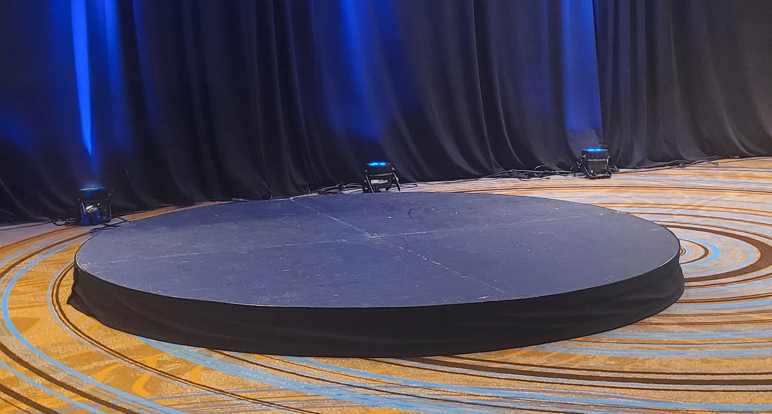 Circular Platform Stage With Draping - Round Stage Rental Malaysia by CK Stage Rental King