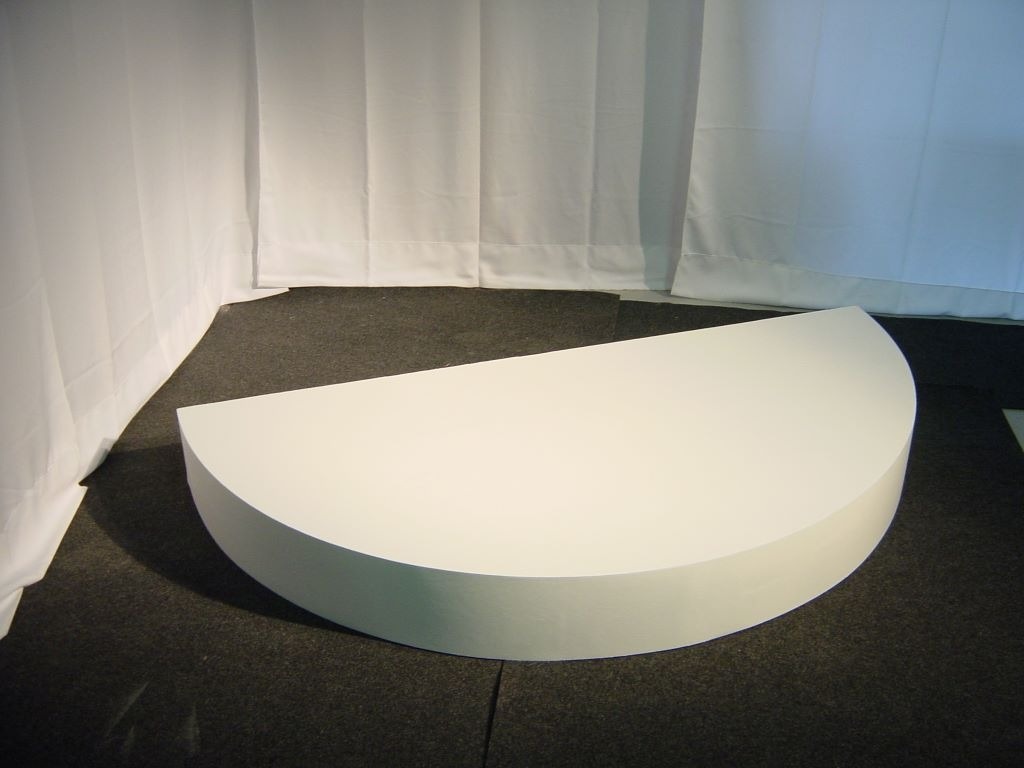 Half-Moon White Stage Platform - Round Stage Rental Malaysia by CK Stage Rental King