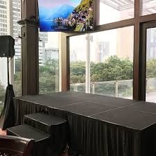 Small Indoor Stage By Windows - CK Stage Rental King Malaysia