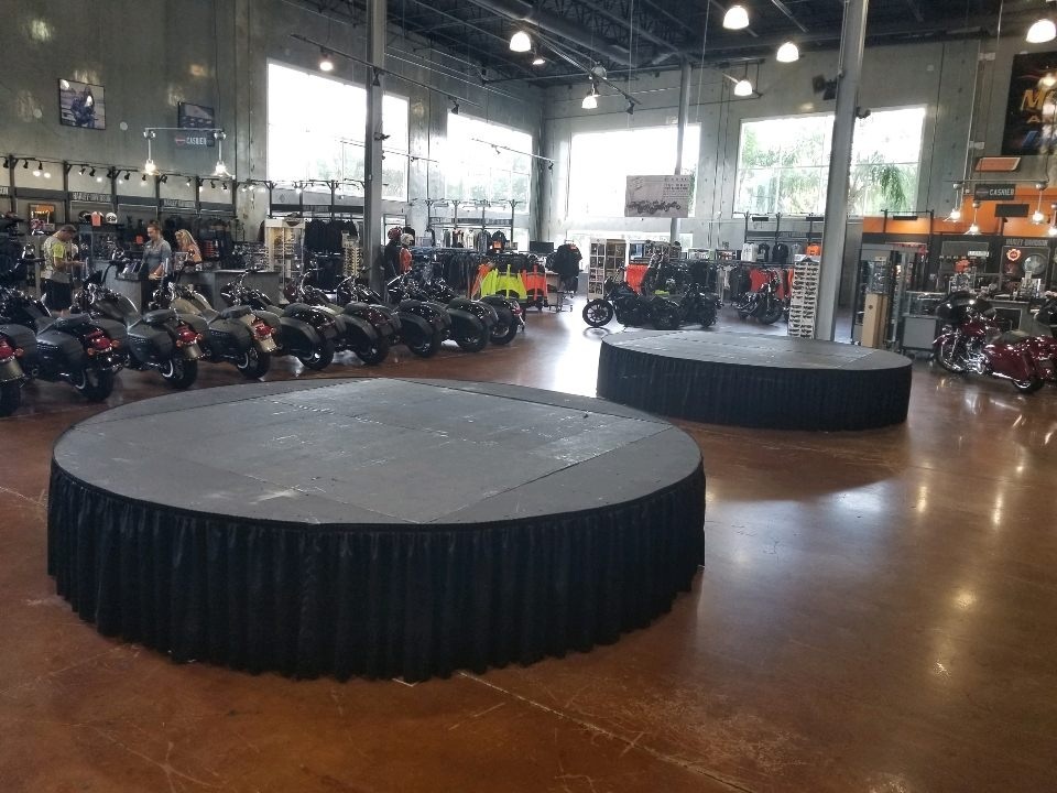 Small Round Stage With Black Skirting - Round Stage Rental Malaysia by CK Stage Rental King