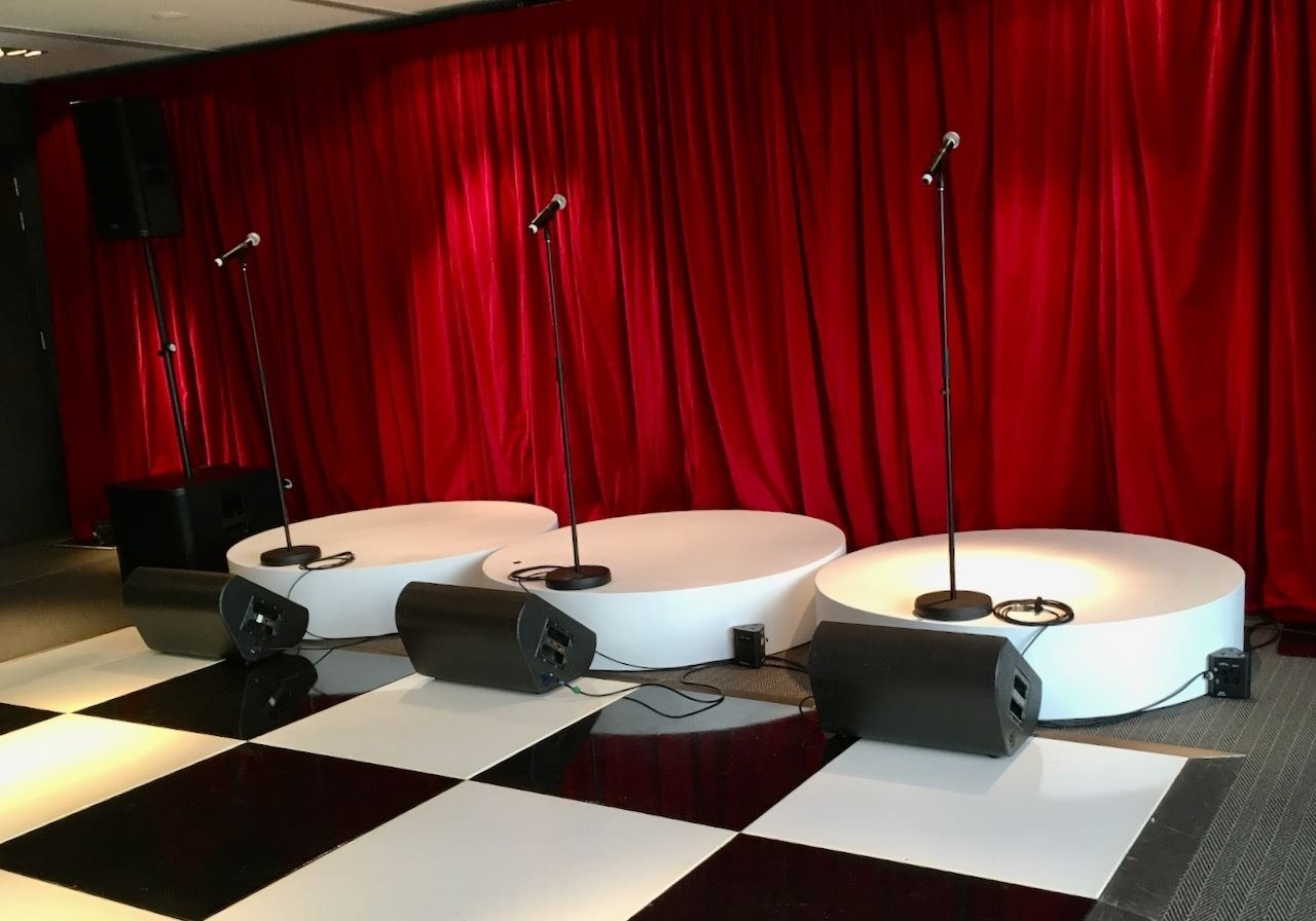 White Circular Stage Set - Round Stage Rental Malaysia by CK Stage Rental King