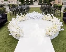 White Round Ceremony Stage - Round Stage Rental Malaysia by CK Stage Rental King