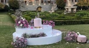 White Round Garden Stage - Round Stage Rental Malaysia by CK Stage Rental King