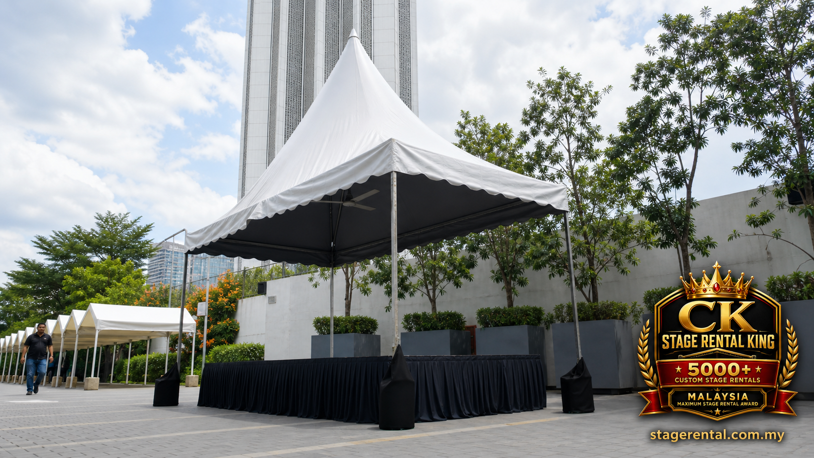 Outdoor canopy stage city venue by CK Stage Rental King Malaysia